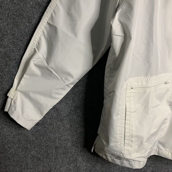 Avenue Sport White Hooded Full Zip Windbreaker Jacket Women 18/20 Zipper Pockets - Picture 4 of 14